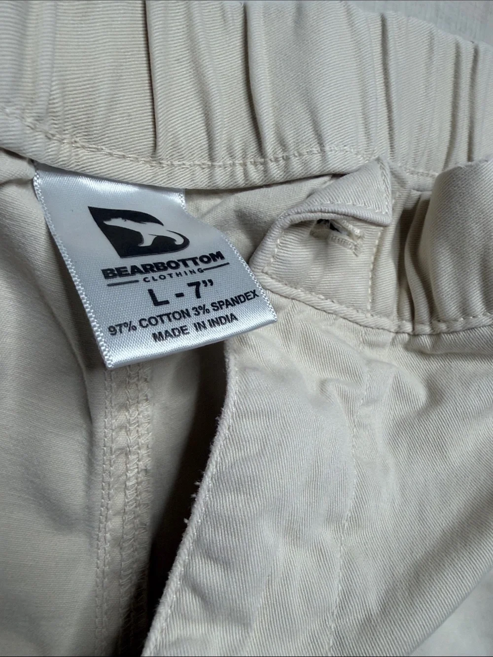 Men's Flat Front Cream Chino Shorts - Lightweight Everyday Style